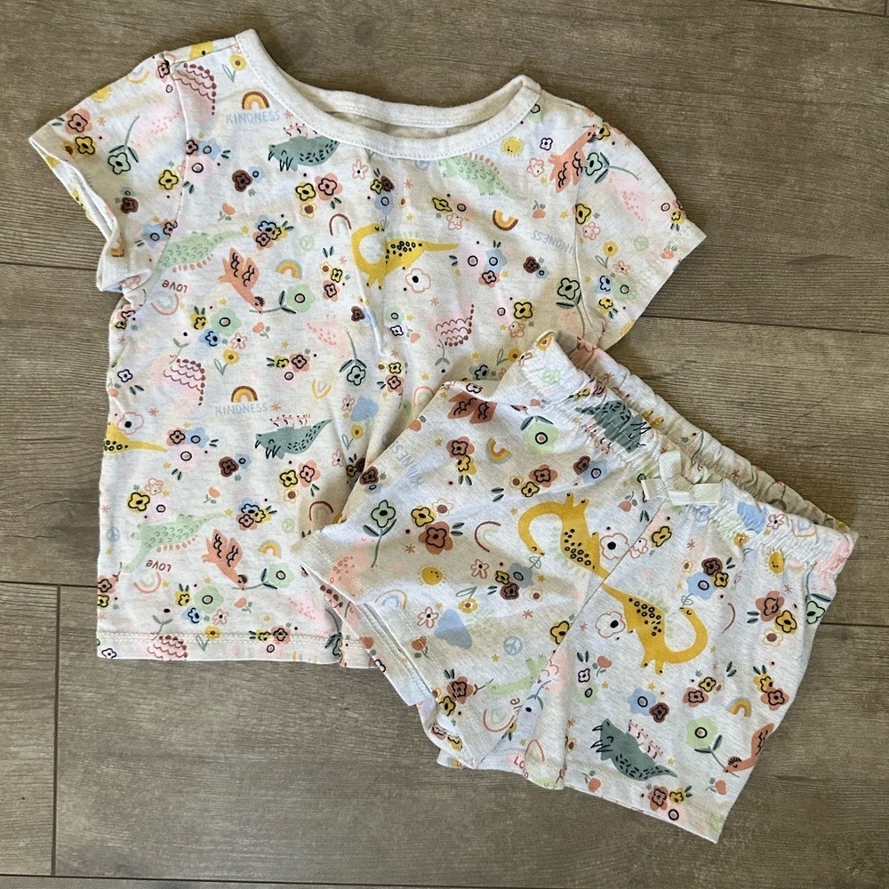 Garnimals Pajamas Set Baby Girl Dinosaurs size 18 Montus Adorable Retro